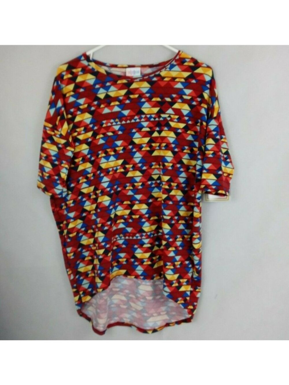 NWT Lularoe Irma Tunic With Multi-Color Triangles Design Size XXS